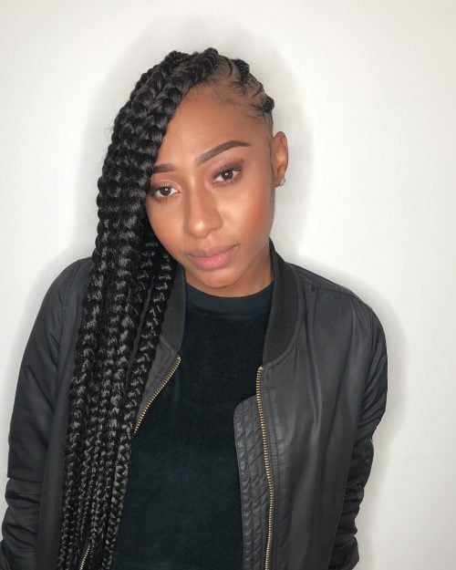 Thick feed-in braids
