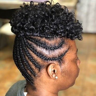 Short braids with loose ends