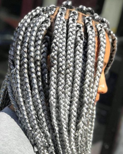 The collarbone is the length of silver braids