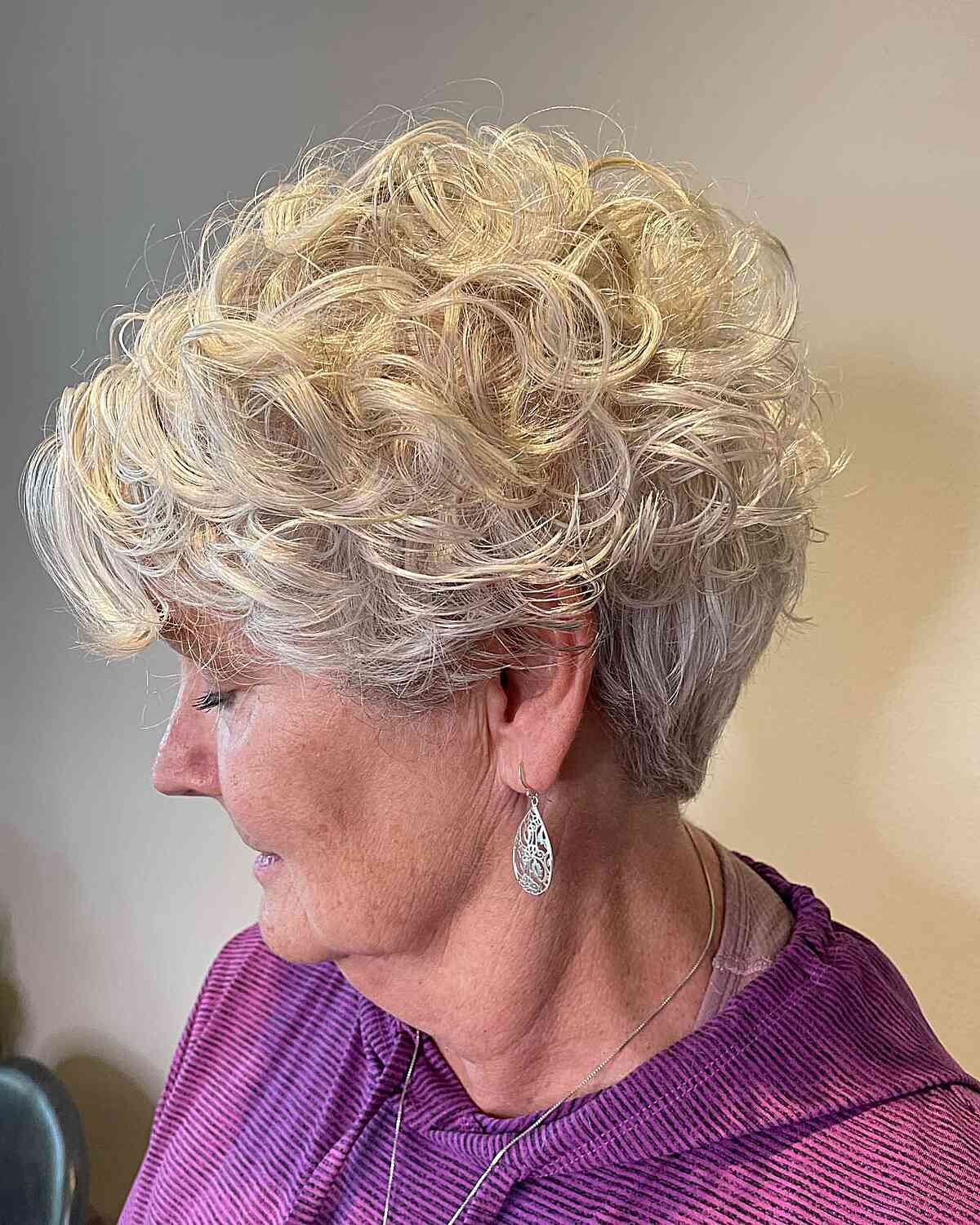 Easy Very Short Hair with Diffused Curls on Older Ladies Over 60