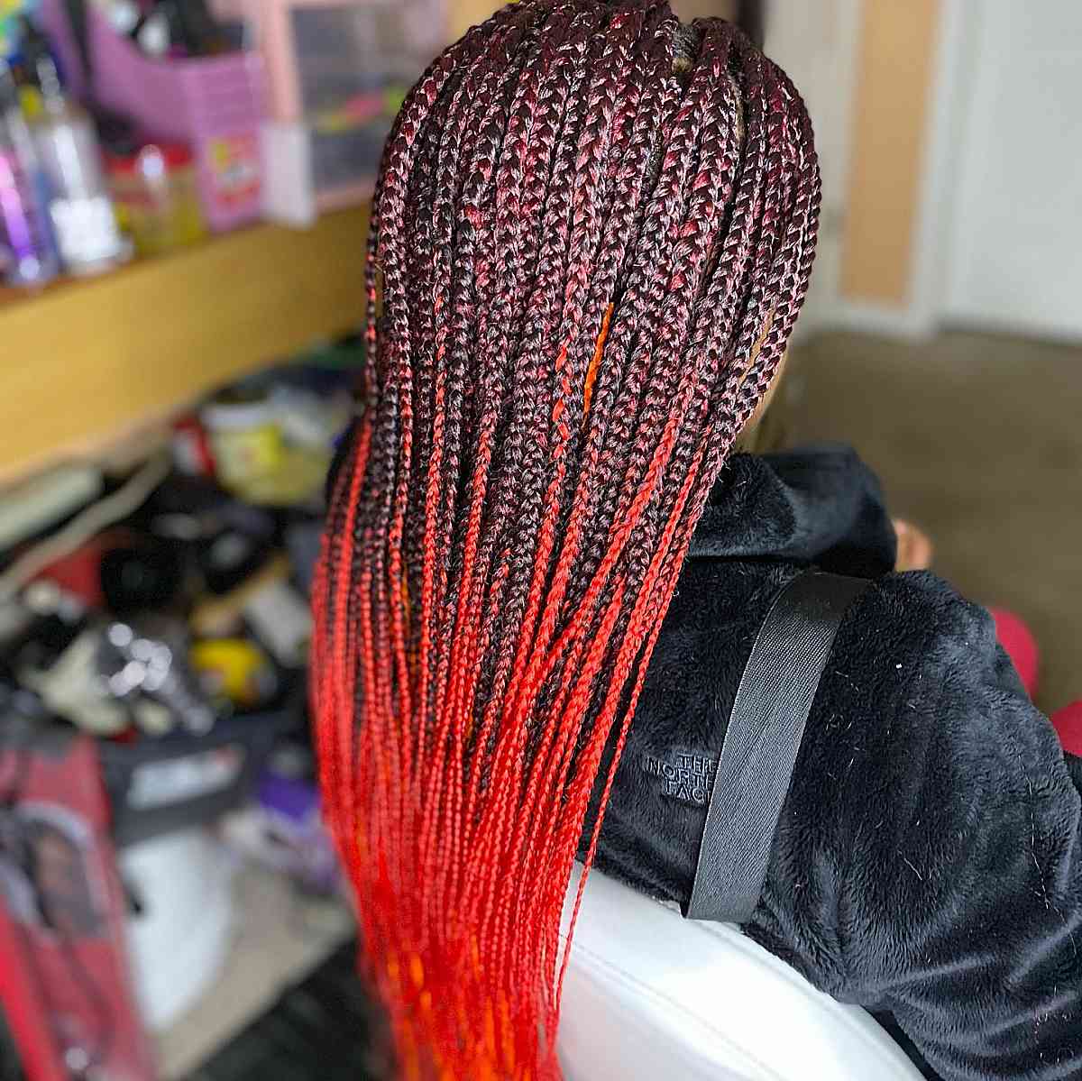 Dark boxes to light red