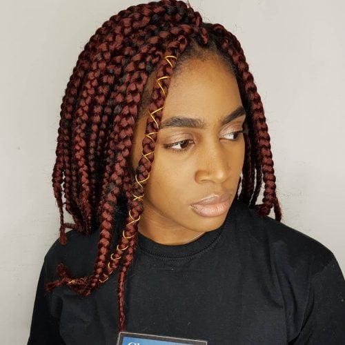 Oborn medium red braids
