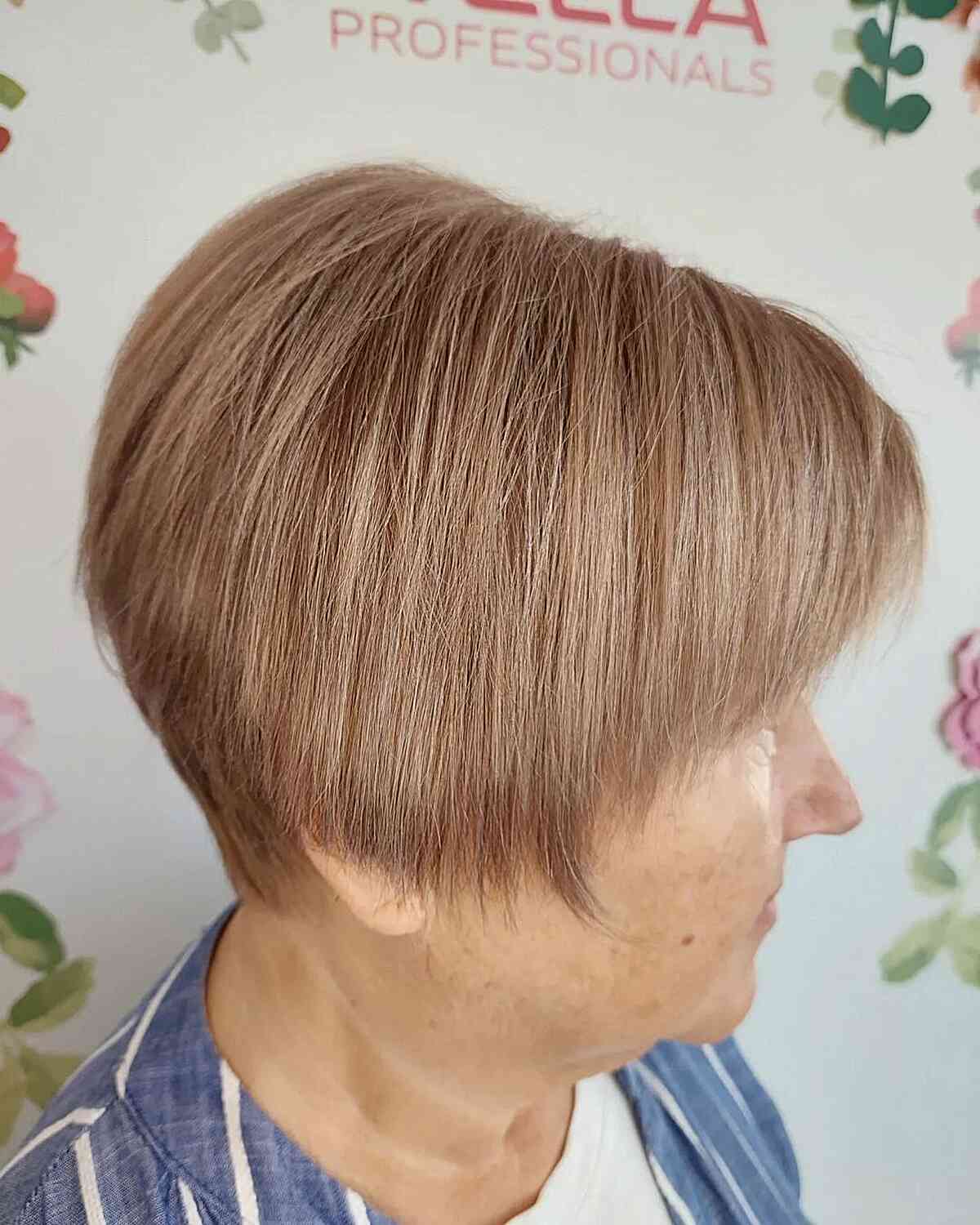 Mushroom Brown on Women Over 60 with Short Hair