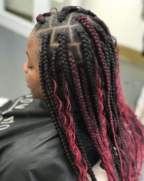 Black and Burjandi box braids