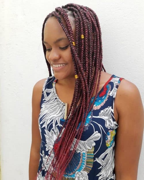 Dark Burgundy braids