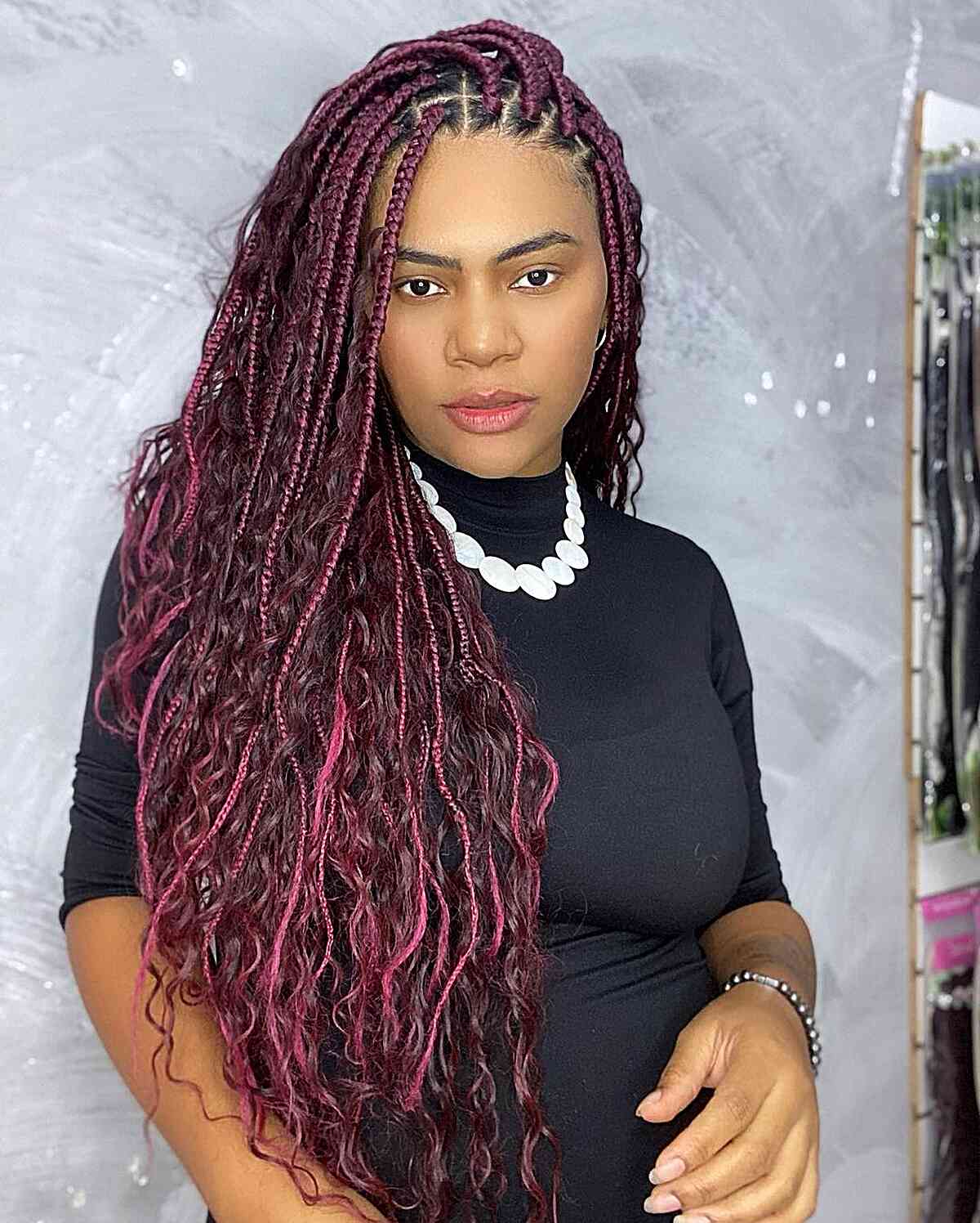 Burgundy Crochet Box Braids for Black Women
