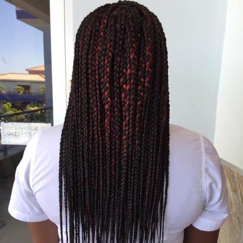 Brown Burgundy Box braids