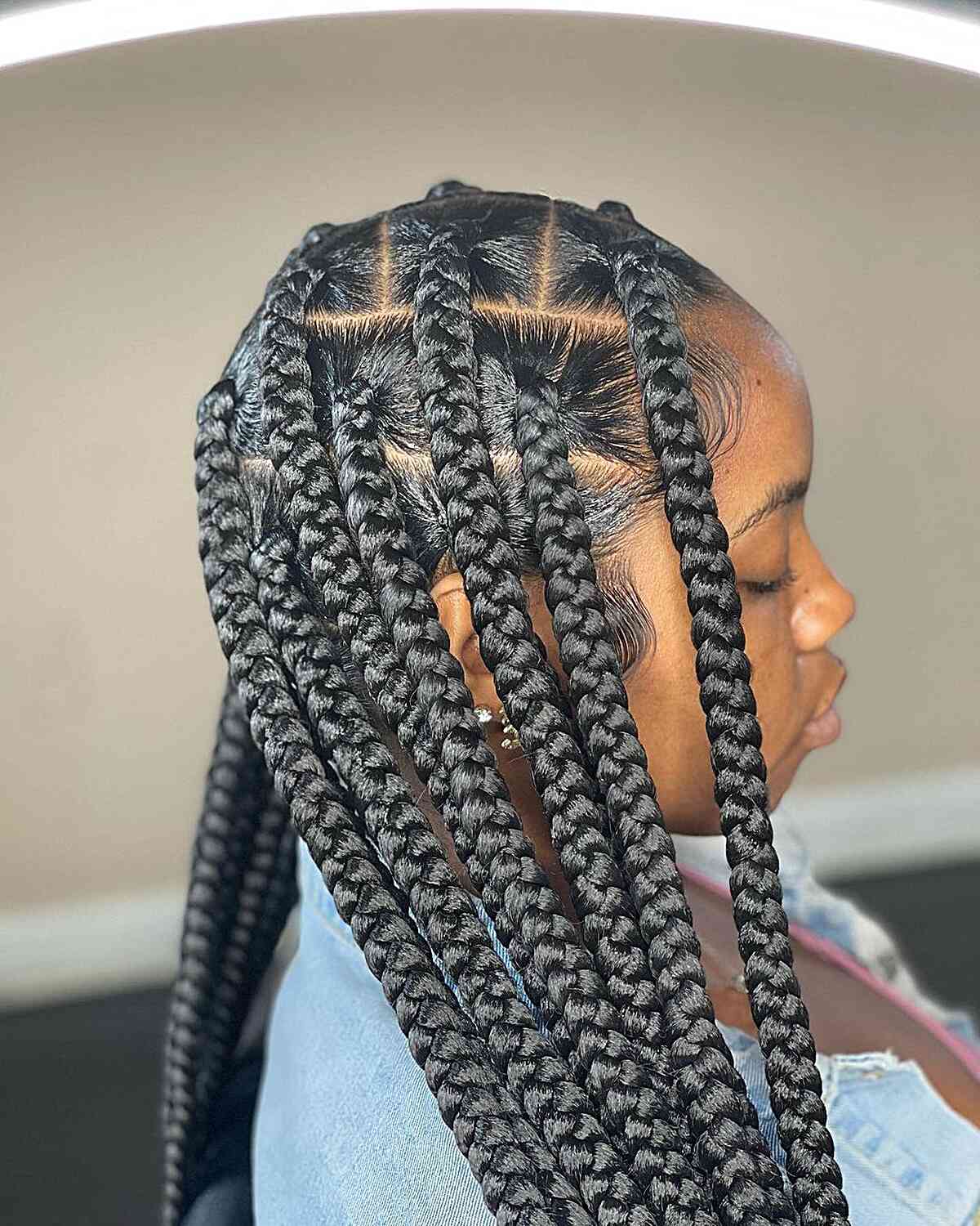Big and elegant poetry box braids