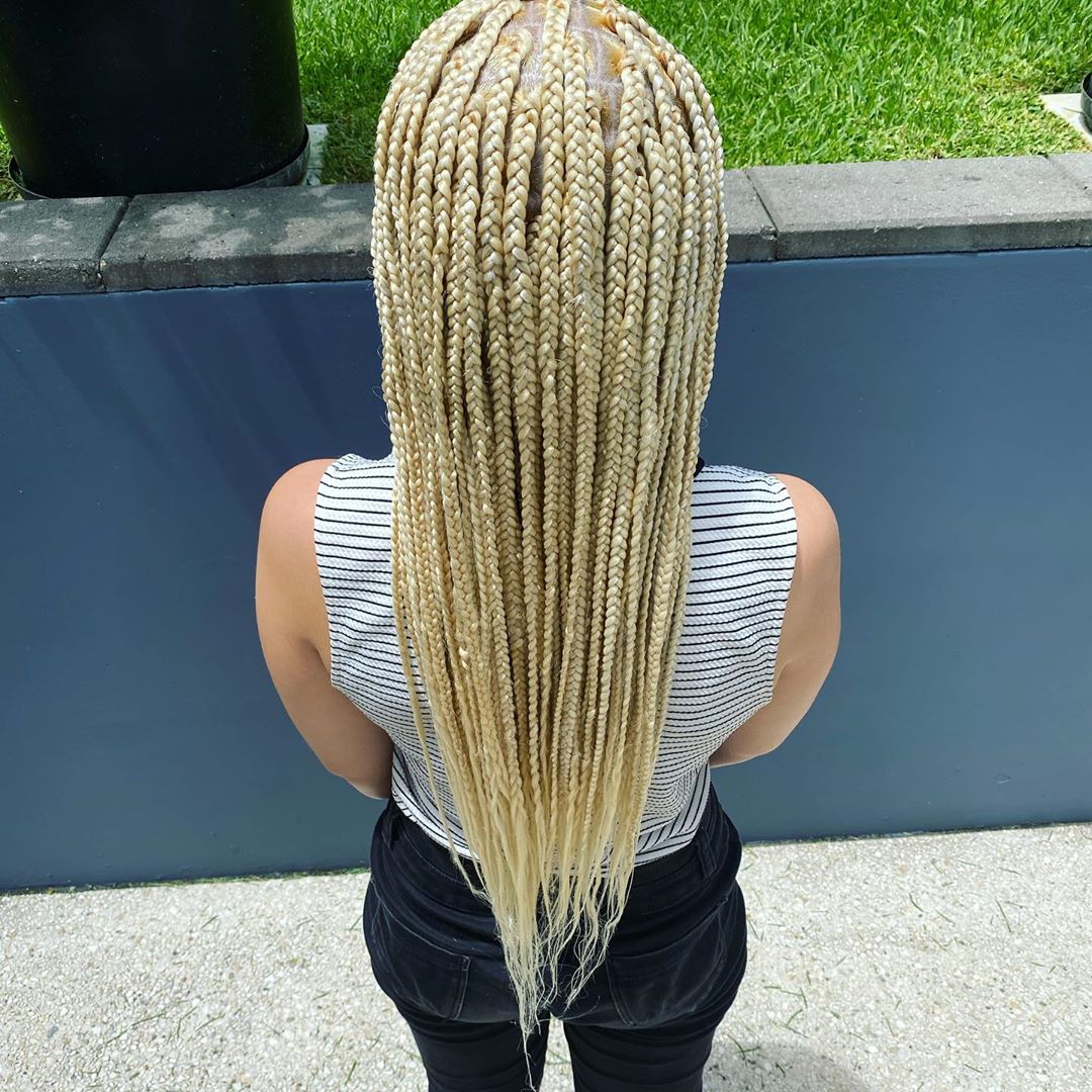 White girl with poetry braids
