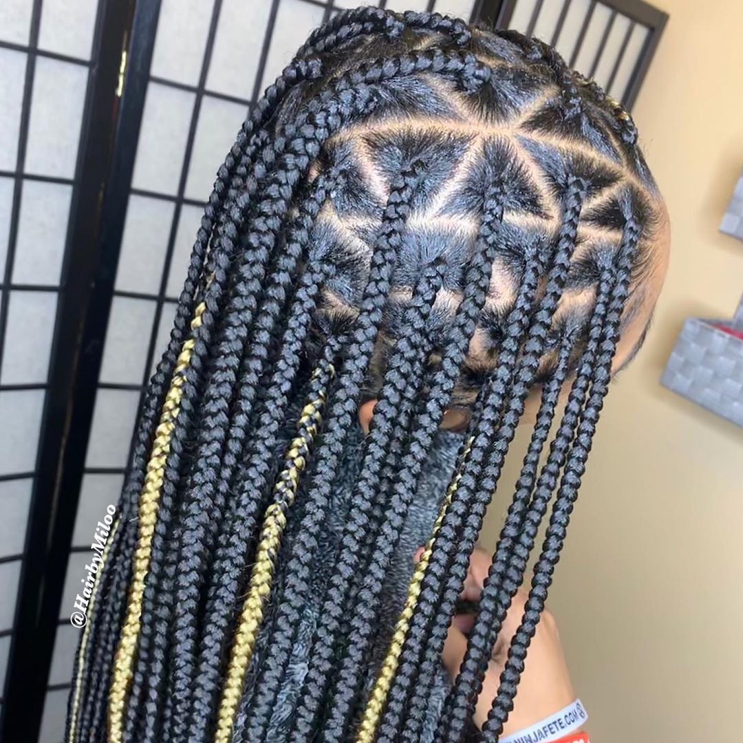 Poetic justice braids with triangle parts
