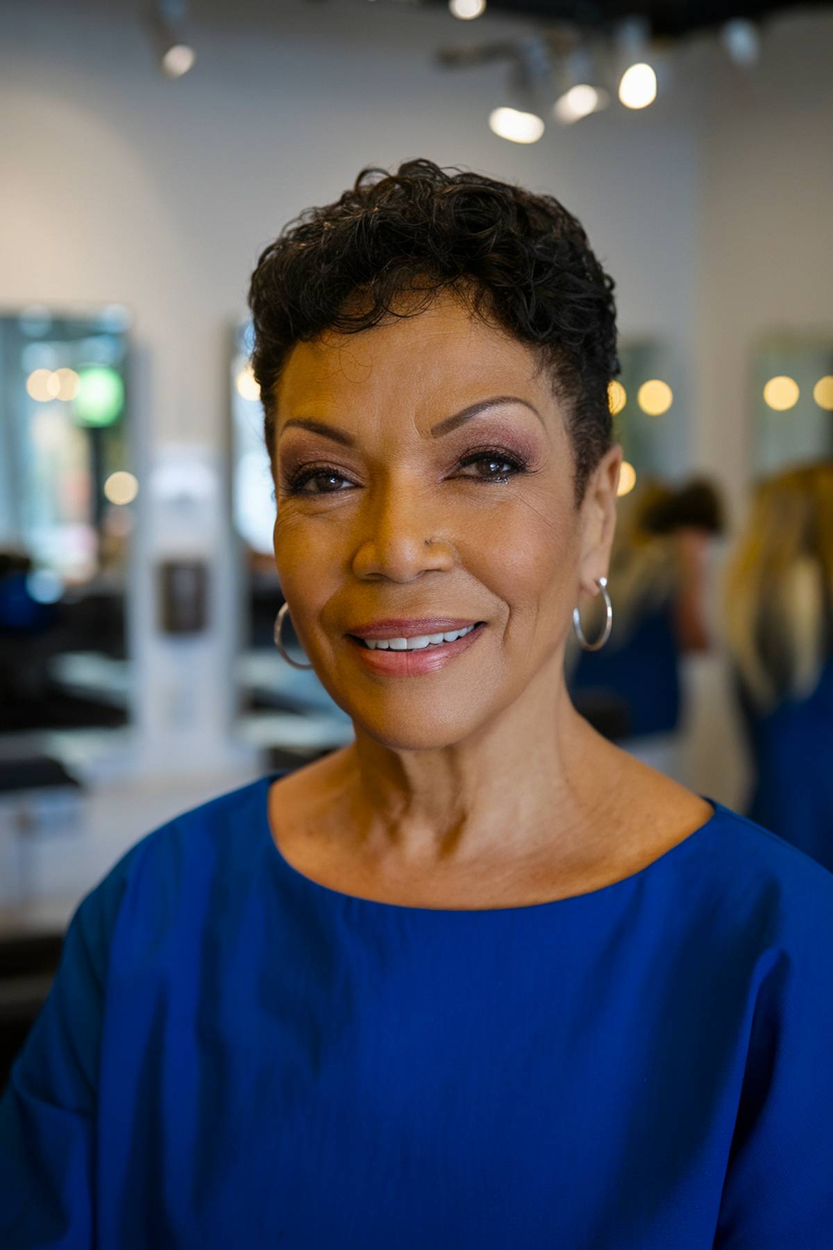 A short natural pixel hair cut for black women over 60 years