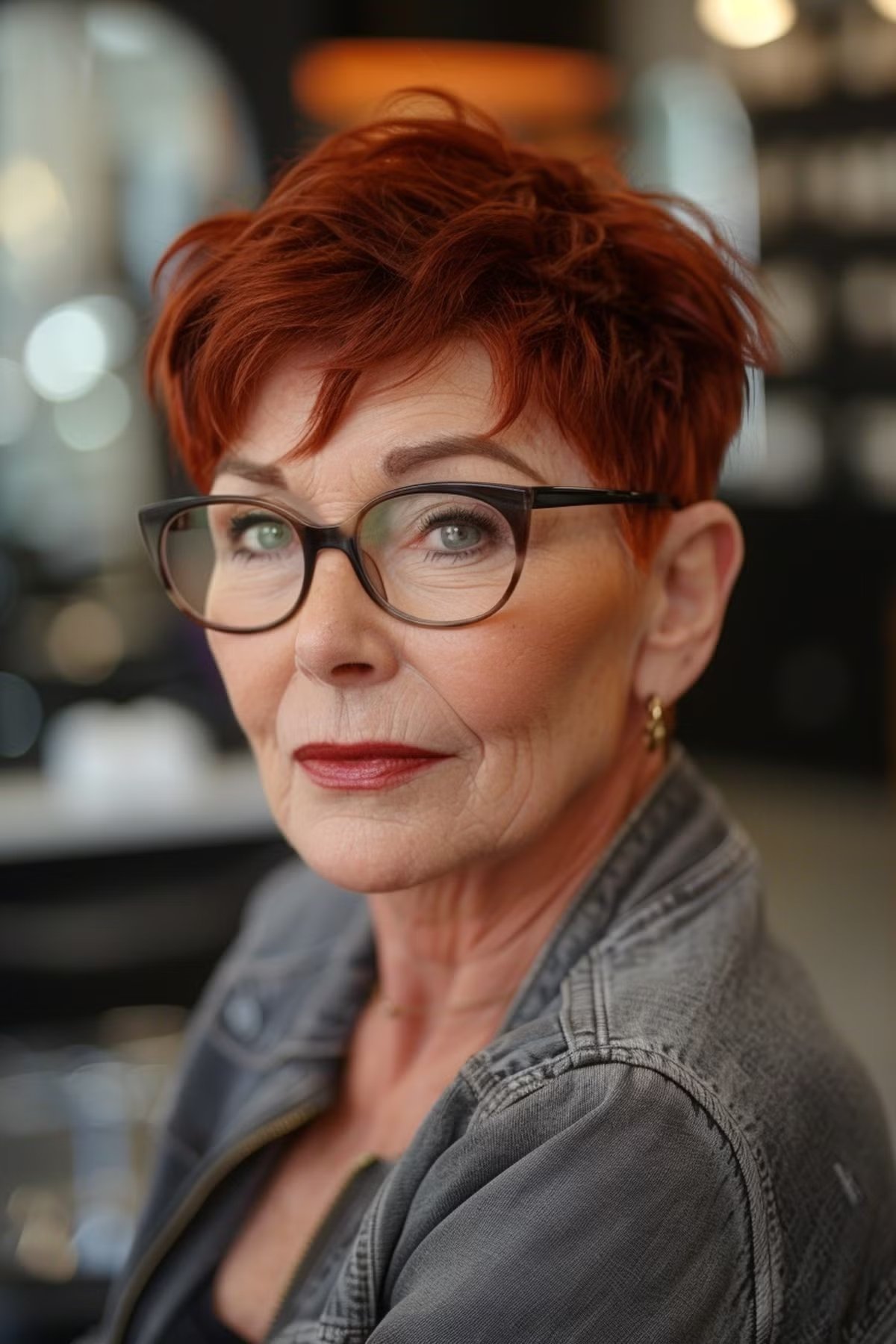 very short pixie hairstyle for over 60