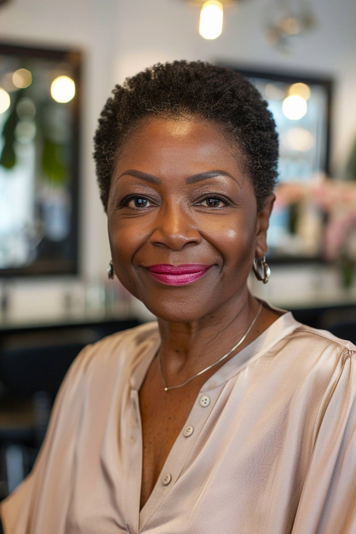 Short natural hairstyle for black women over 60