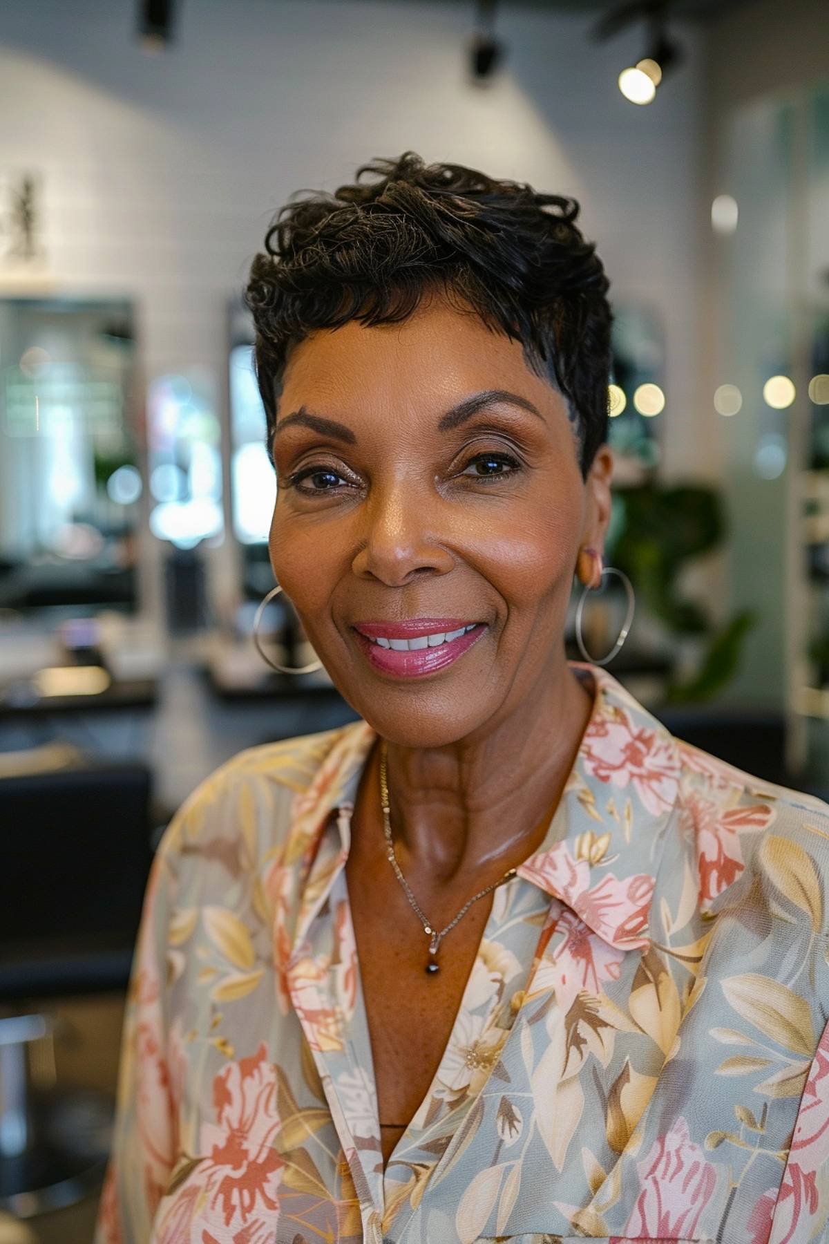 A short pixel cut for black women over 60