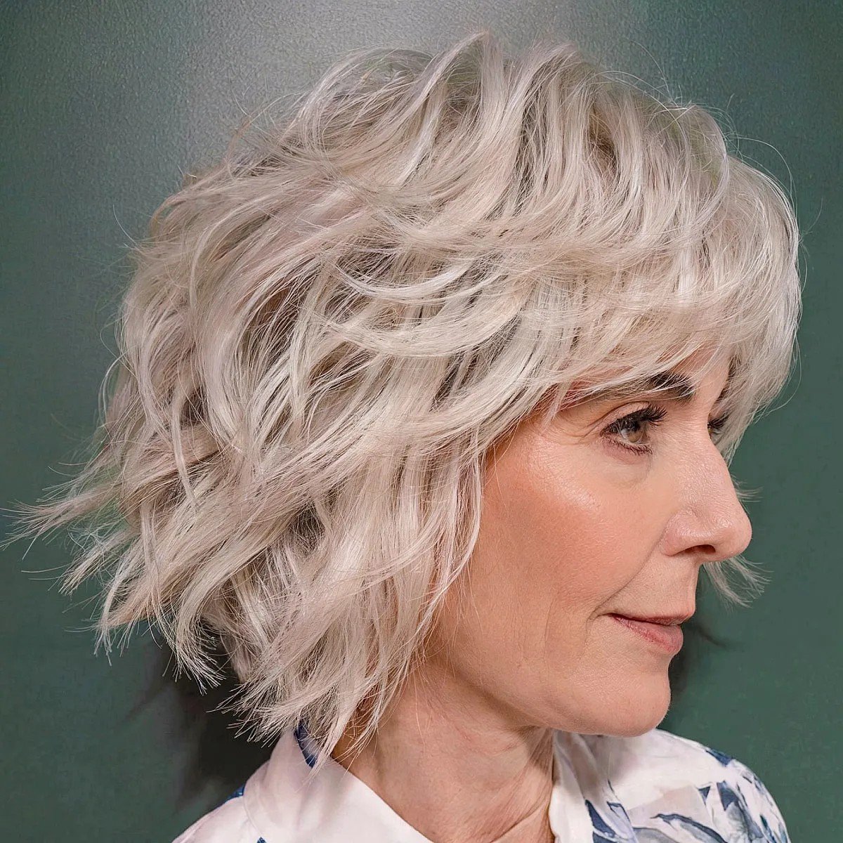 Fresh Textured Bob Cut for Women Over 60 with Aging Hair