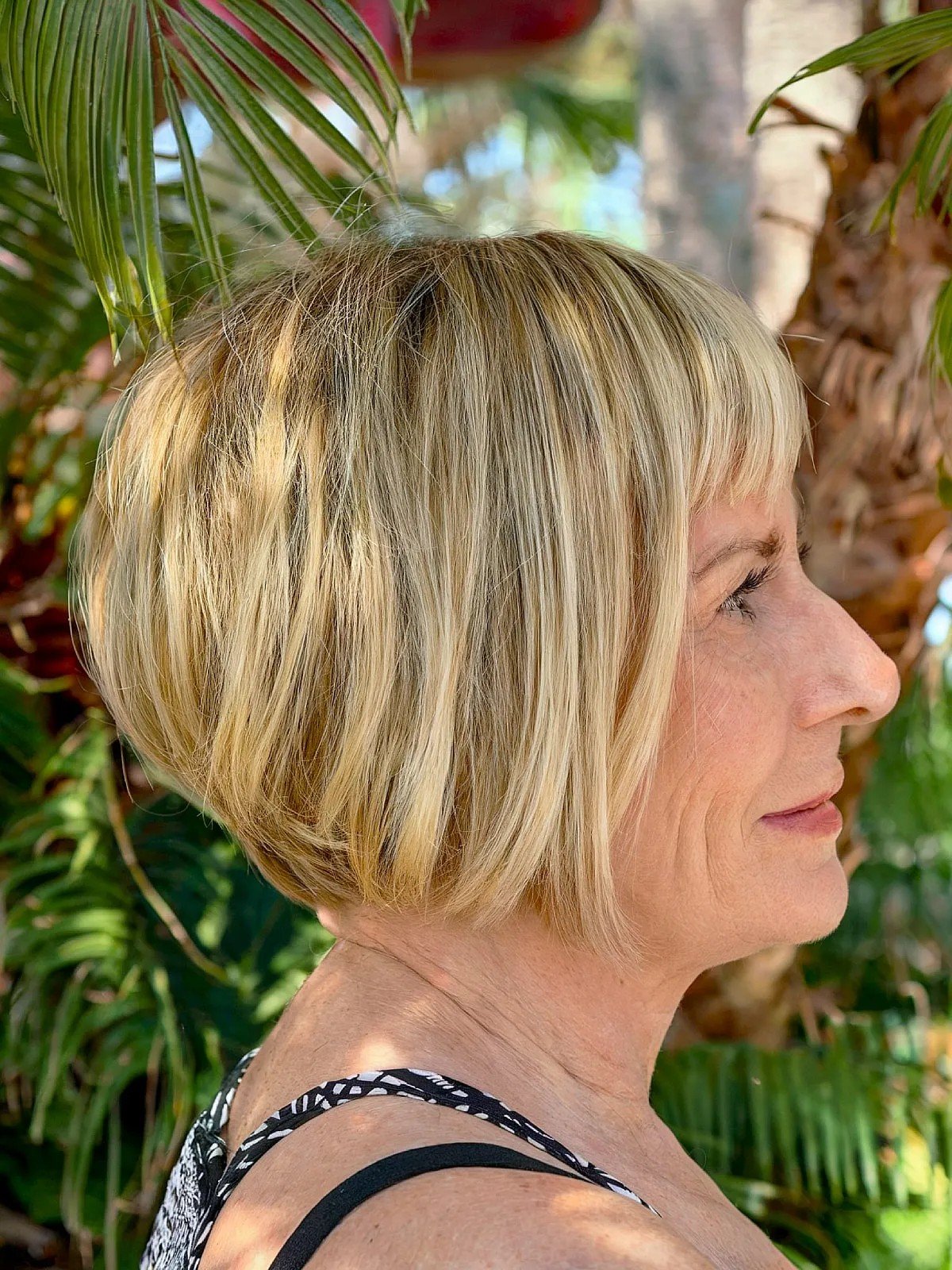 Short Softly Textured Bob with Fringe for Ladies 60 and Over with thin hair