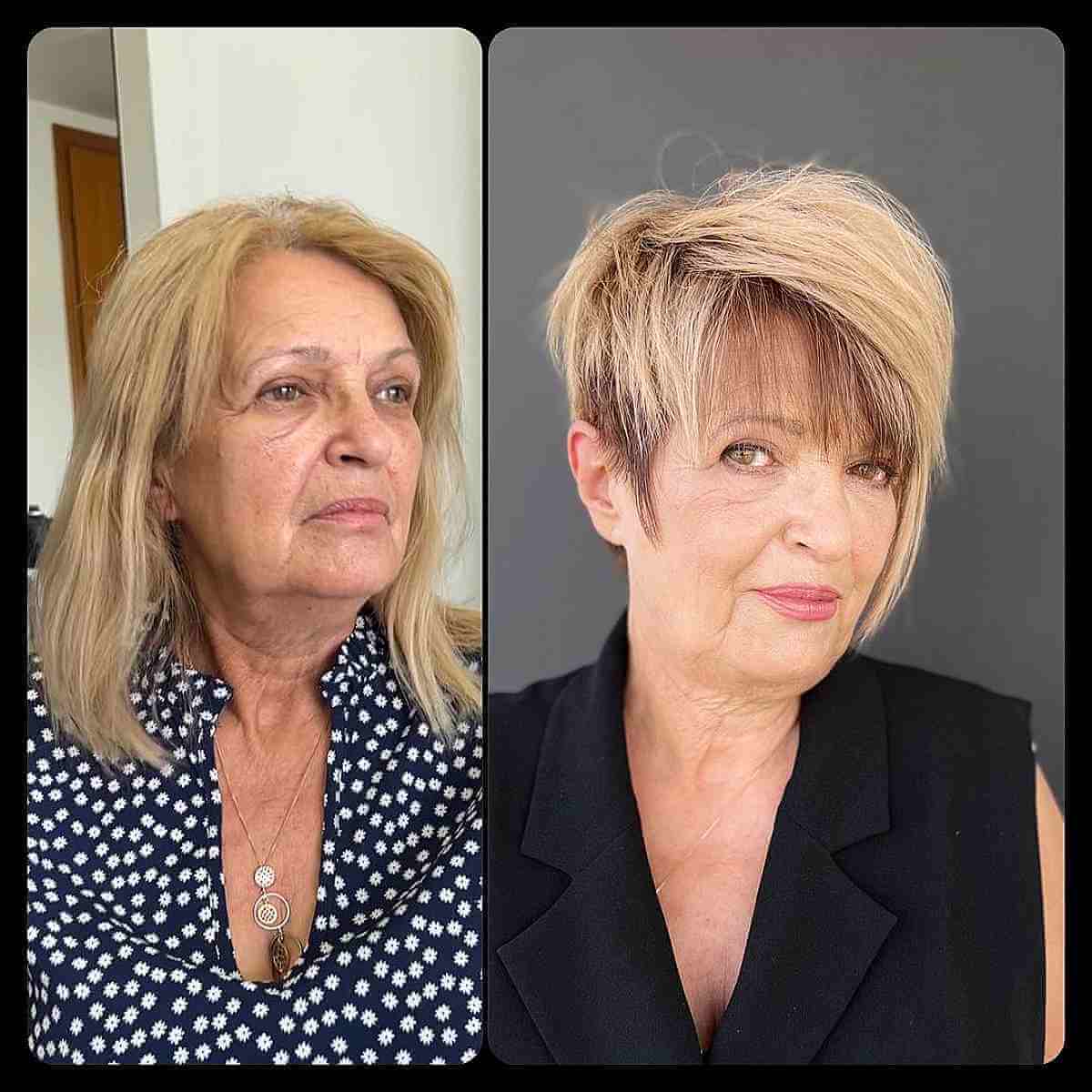 Pixie side with a margin of women 60 and above