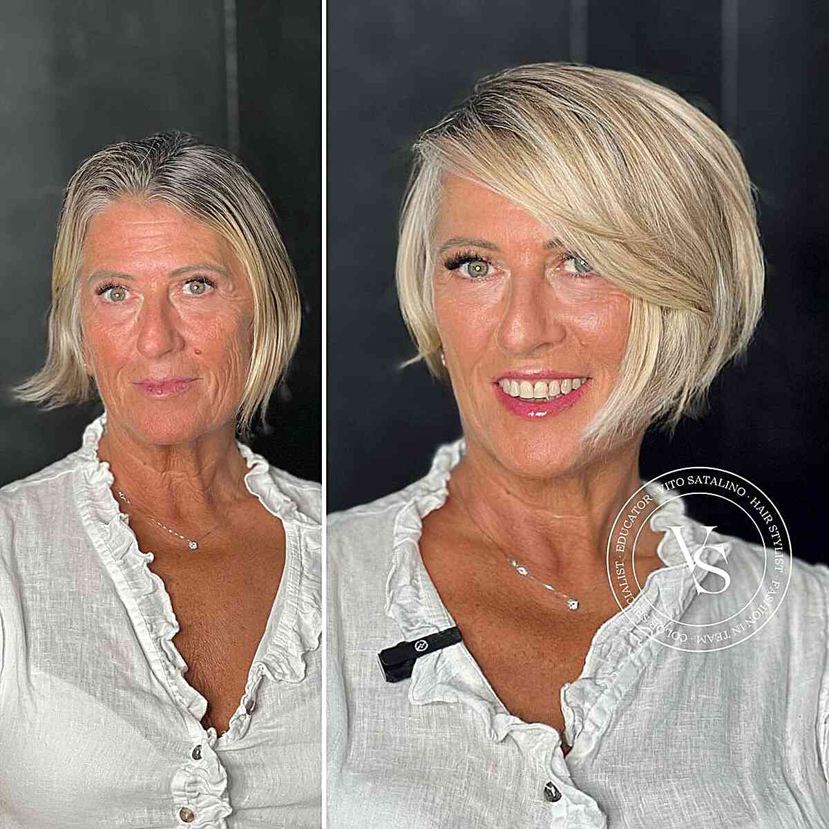 Unlifed bob light blond for women above 60