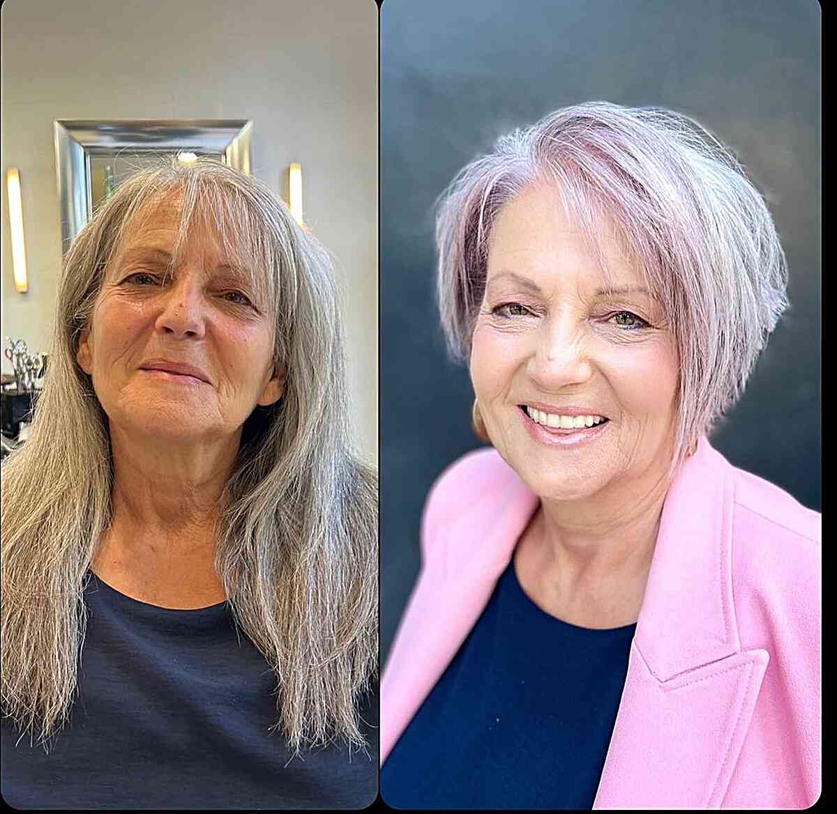 Unlifent and pink bob cut for women more than 60