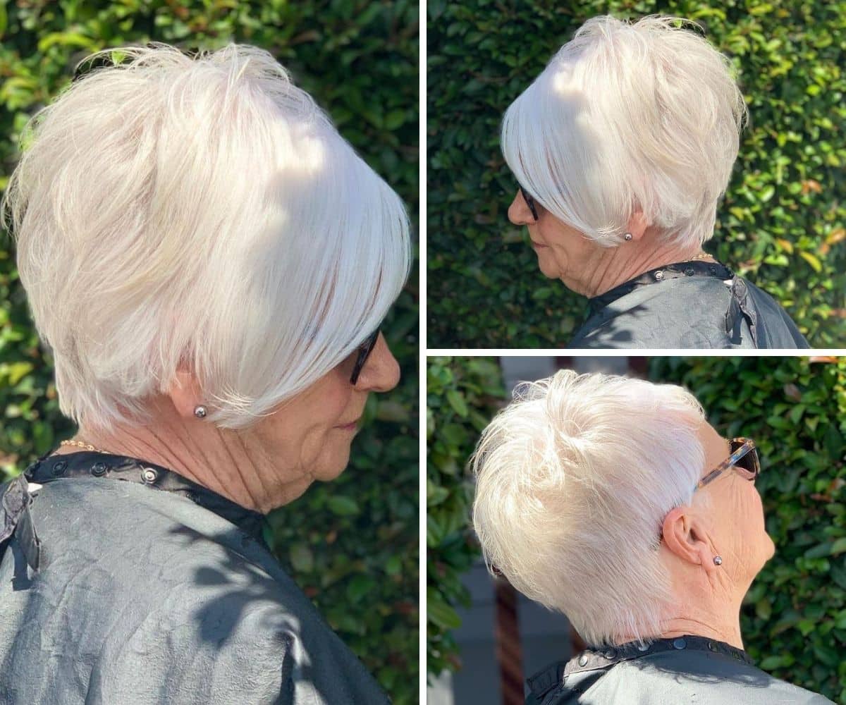 Smelter classic style for women more than 60 with white hair