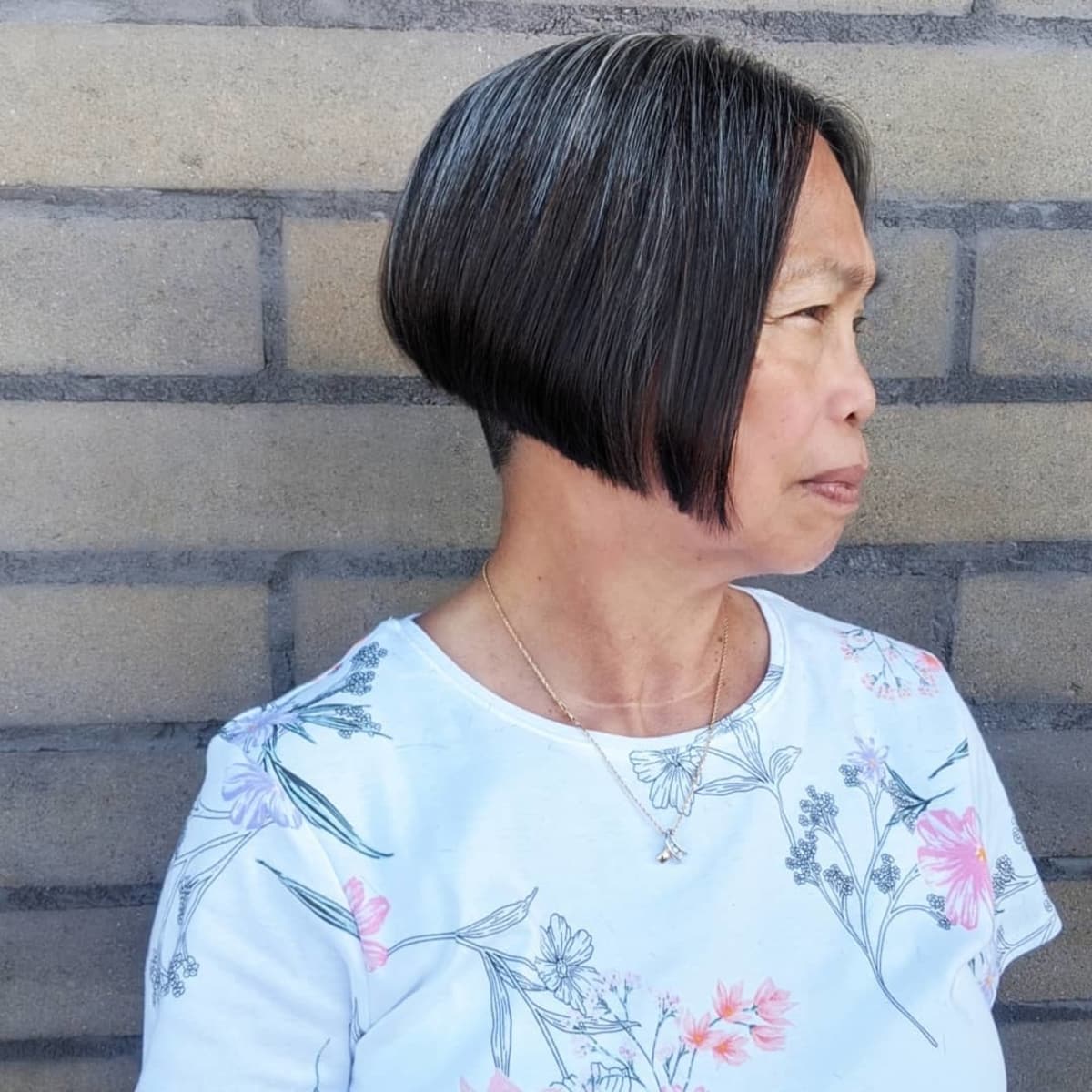 A-Line with more than 60-year-old women with thick hair