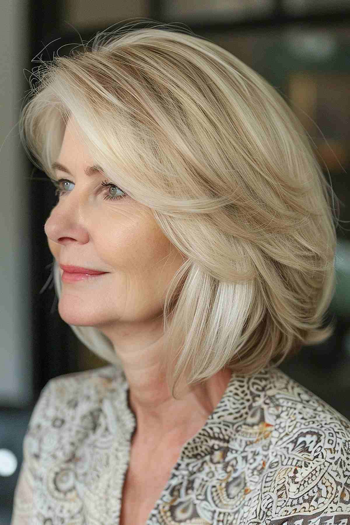 Classic hairstyle layers for 60 -year -old women