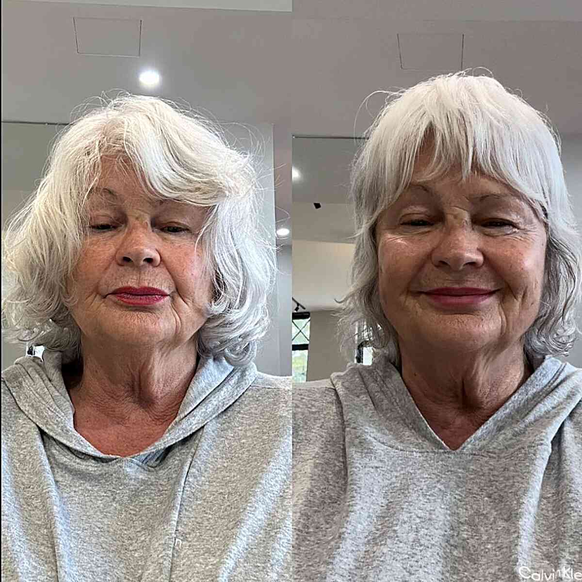 Bixy white coffee cut for women between 60 years old