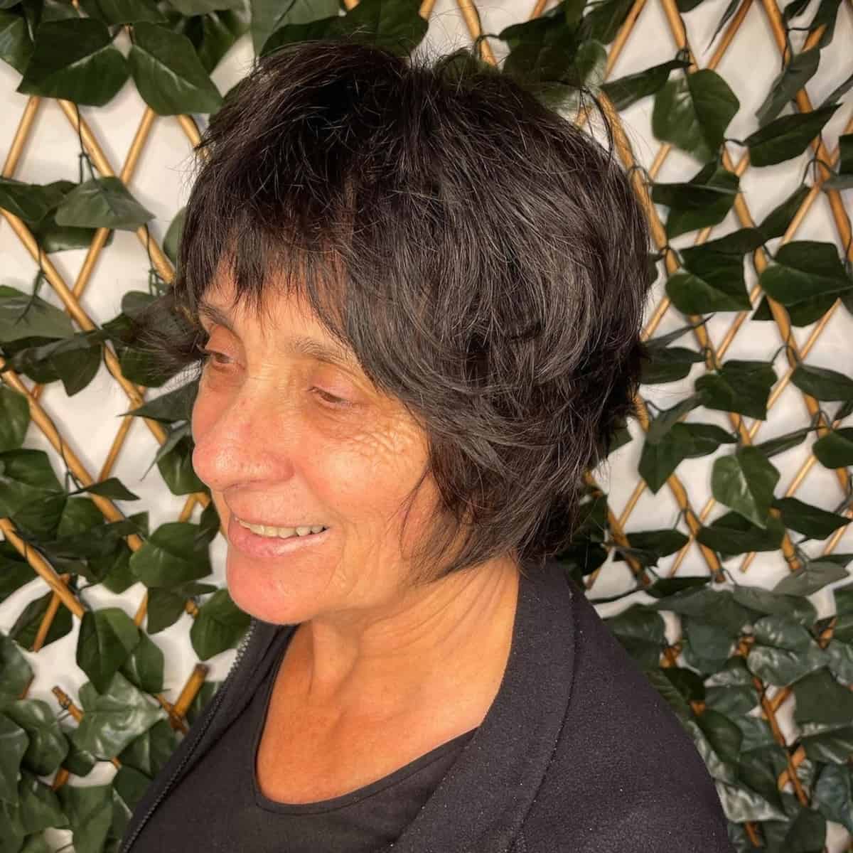 Short hair cut with explosions for women over 60
