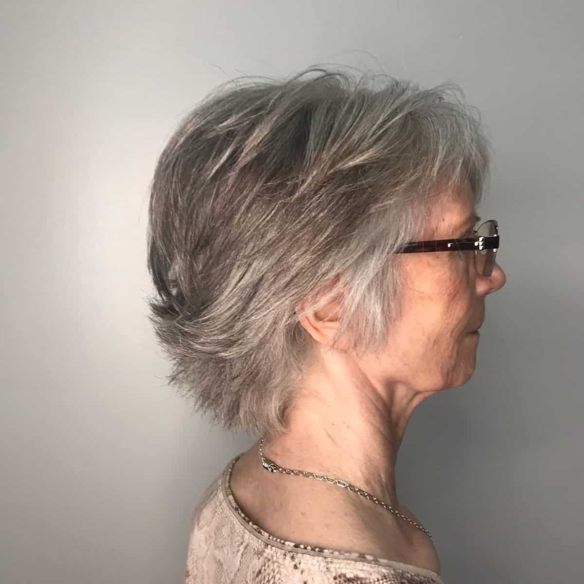 Salt and pepper are packed for women more than 60 with glasses