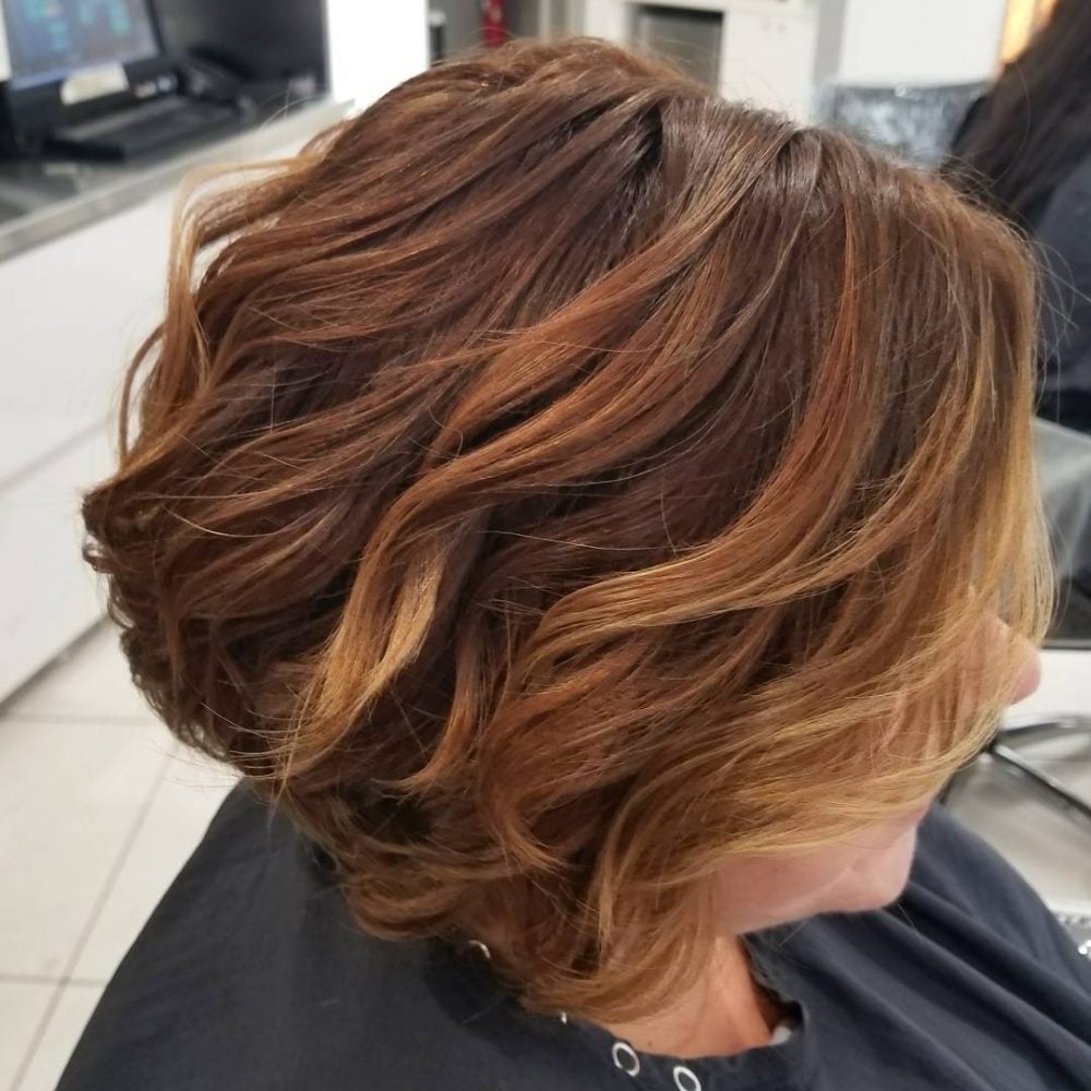 Mocha Brown Hair with Copper and Caramel Highlights