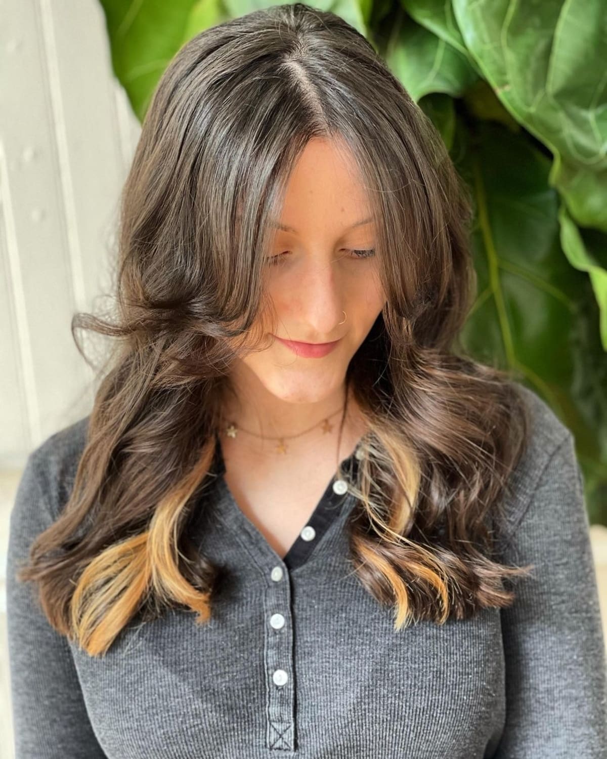 Beautiful golden peekaboo highlights