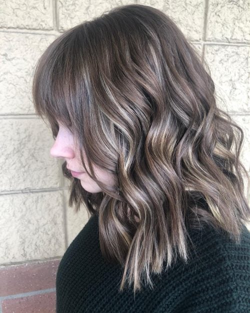 Natural Blonde Peekaboo Highlights on Dark Brown Hair