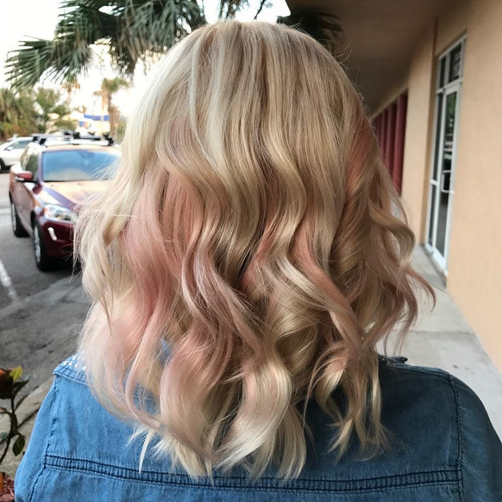 Subtle Rose Gold Peekaboo Highlights