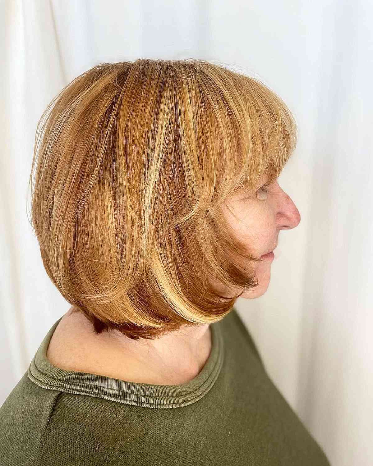 Soft, tight bob with a margin