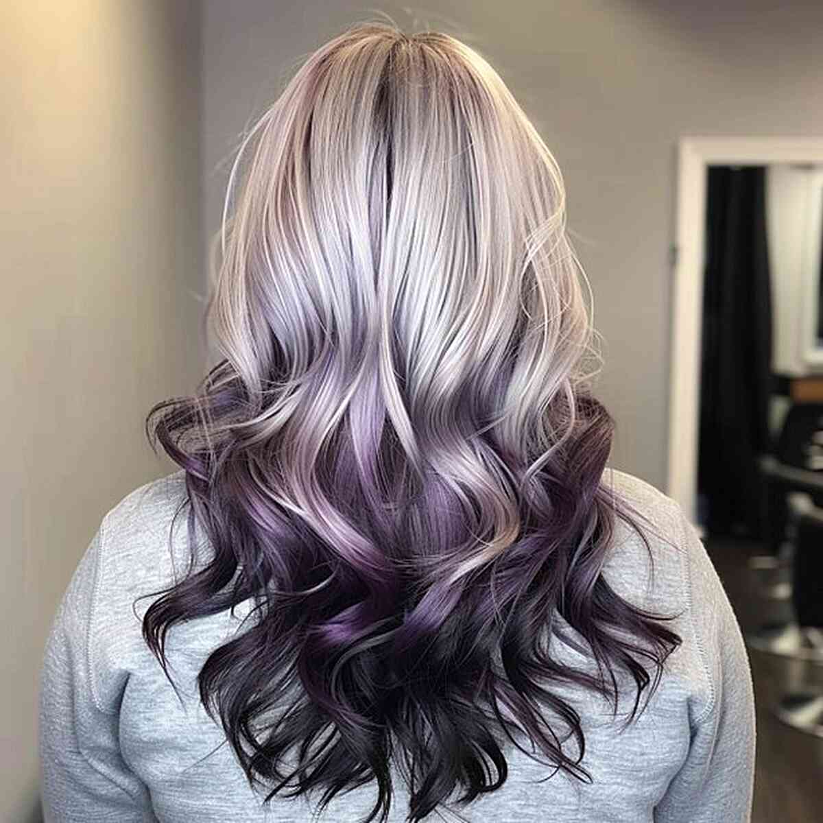 Reverse blonde in dark ombre