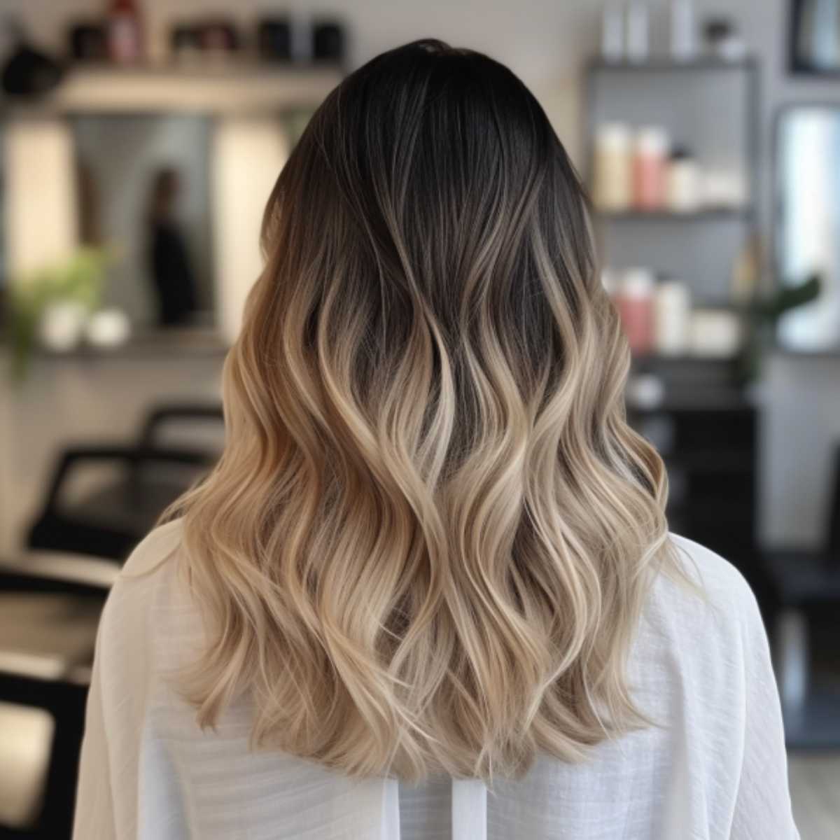 Blonde ombre on dark hair