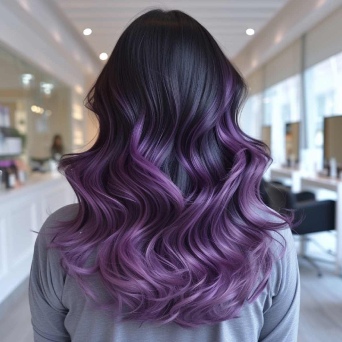Dark violet ombre hair color