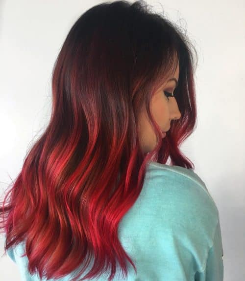Dark red ombre hair color