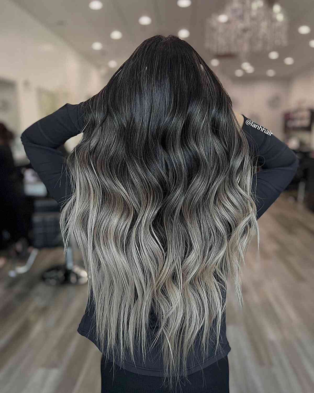 Dark to ashes ombre