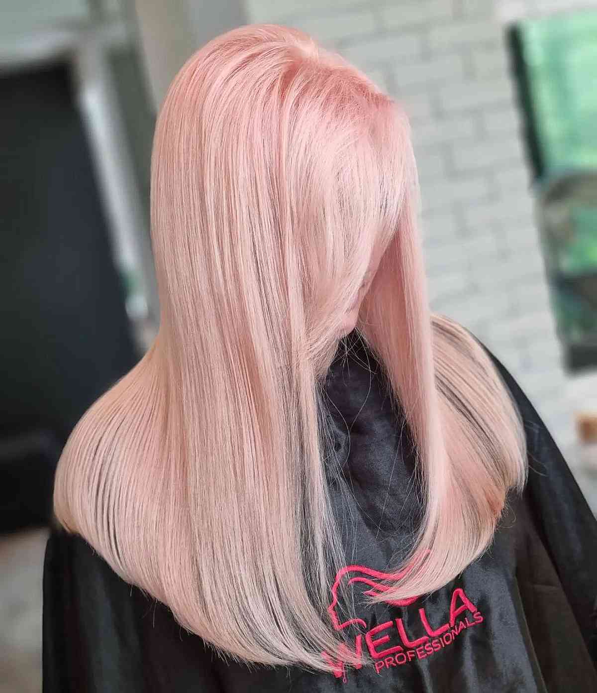 Pastel strawberrosa balayage hair