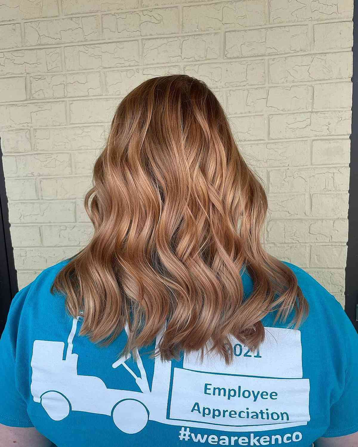 Strawberry blonde Balayage on light brown hair