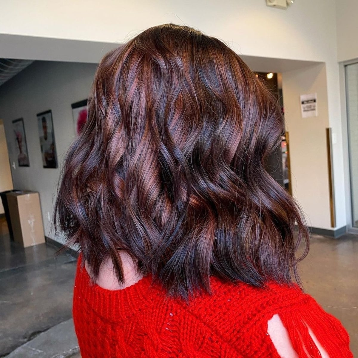Dimensional caramel brown and Auburn mixture