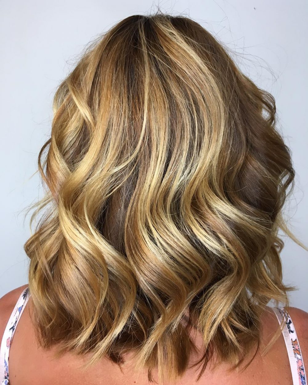 Warm caramel blonde hair