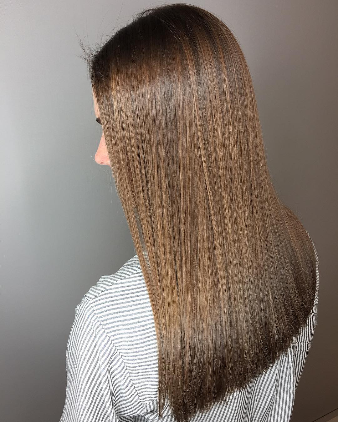 Rich caramel latte hair color