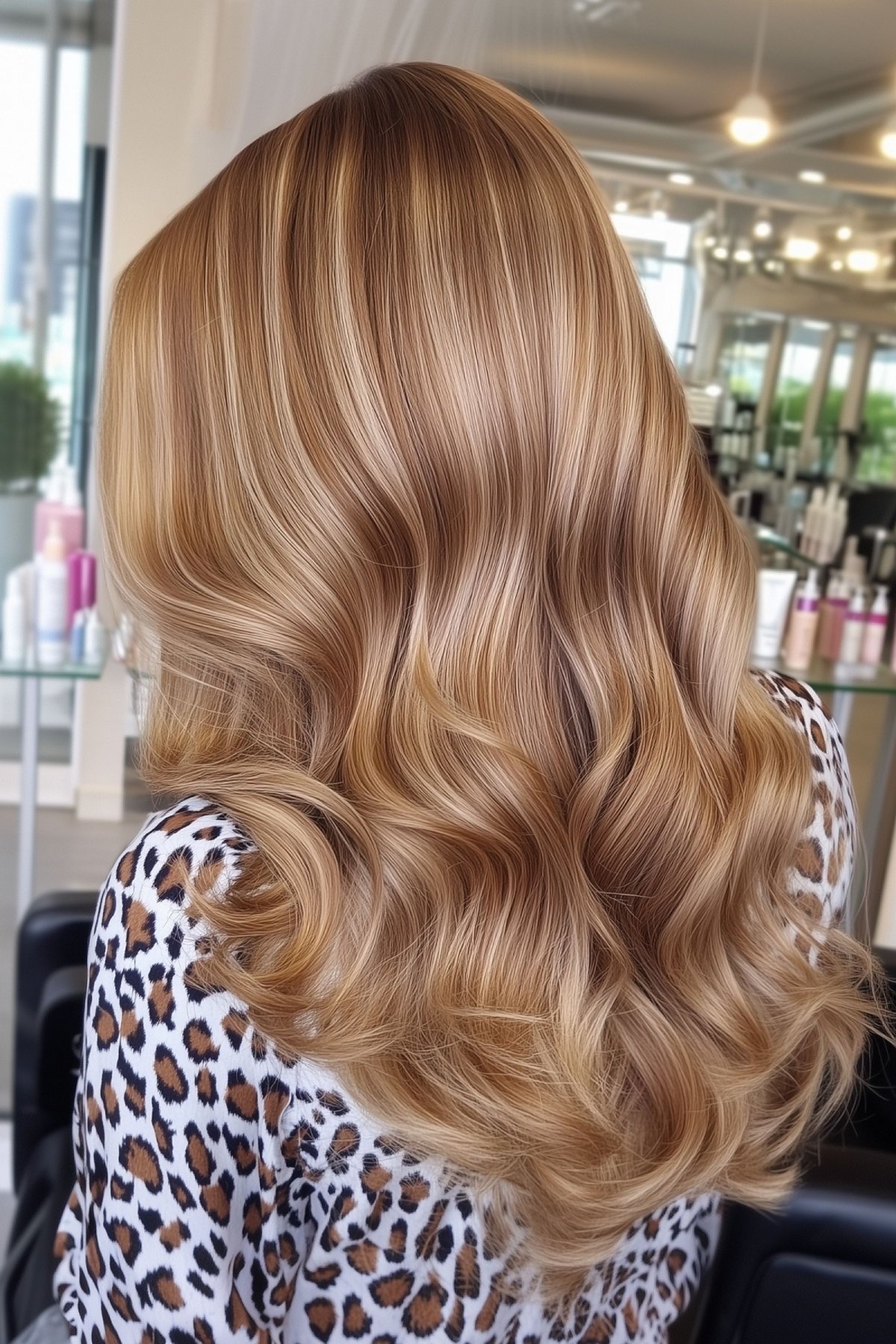 Dimensional honey blonde highlights