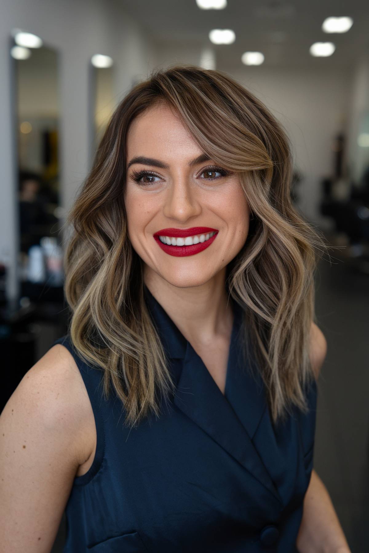 Highlights on wave -brown hair