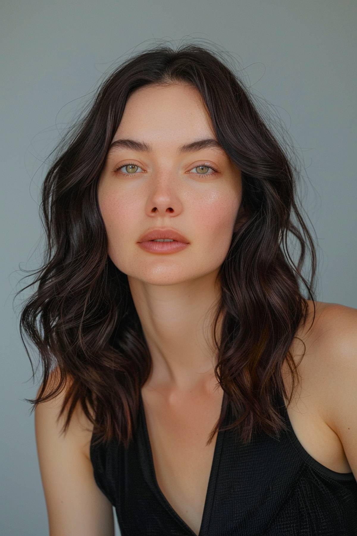 Espresso luxurious wavy brown hair