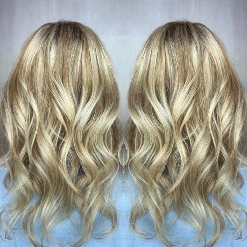 Opalescent golden blonde highlights