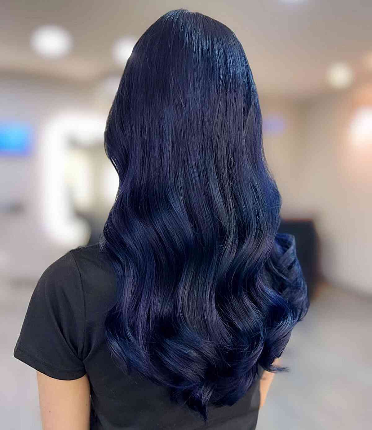 Midnight sky blue for longer locks