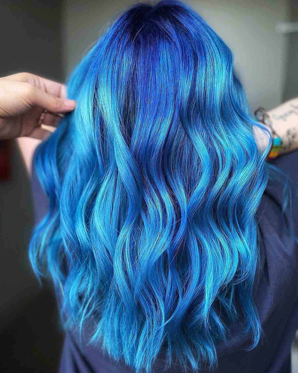 Electric dark neon blue